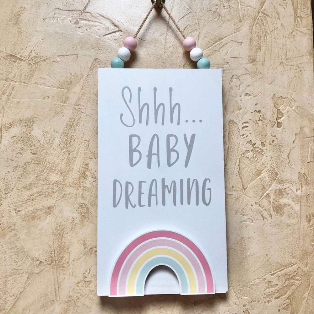 Shhh Rainbow baby dreaming sleeping room sign nursery wall decor sign unisex